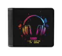 Anceky Portafoglio sottile da uomo con cuffie da gioco Can't Hey I'm Gaming Headphones, tasca frontale con 6 finestre per documenti