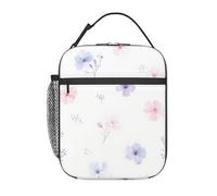 Anceky Portapranzo con fiori ad per uomo e donna, borsa termica isolante, borsa per il pranzo riutilizzabile con tasca frontale, borse per il pranzo per uomo e donna per lavoro, picnic, viaggi, bo