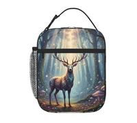 Anceky Portapranzo riutilizzabile e isolato con funghi magici e cervo fantasy, ideale per ufficio, lavoro, picnic, campeggio e spiaggia.