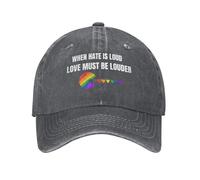 Anceky Quando l'odio è Forte, L'Amore Deve Essere più Forte. Cappello in Cotone con Scritta Orgoglio LGBTQ.