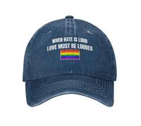 Anceky Quando l'odio è Forte, L'Amore Deve Essere più Forte. Cappello in Cotone con Scritta Orgoglio LGBTQ.