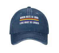 Anceky Quando l'odio è Forte, L'Amore Deve Essere più Forte. Cappello in Cotone con Scritta Orgoglio LGBTQ.