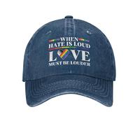 Anceky Quando l'odio è Forte, L'Amore Deve Essere più Forte. Cappello in Cotone con Scritta Orgoglio LGBTQ.