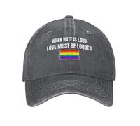 Anceky Quando l'odio è Forte, L'Amore Deve Essere più Forte. Cappello in Cotone con Scritta Orgoglio LGBTQ.