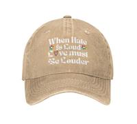 Anceky Quando l'odio è Forte, L'Amore Deve Essere più Forte. Cappello in Cotone con Scritta Orgoglio LGBTQ.