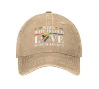 Anceky Quando l'odio è Forte, L'Amore Deve Essere più Forte. Cappello in Cotone con Scritta Orgoglio LGBTQ.