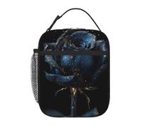 Anceky rosa blu scuro nello stile di darkLunch Box Borsa termica riutilizzabile per il pranzo per ufficio, lavoro, picnic, campeggio, spiaggia