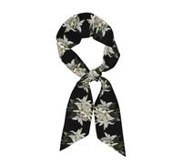 Anceky Sciarpa lunga da donna stampata con giglio bianco, che misura 46,9 x 3,1 pollici, veste perfettamente e mostra con facilità un temperamento elegante.
