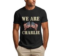 Anceky Siamo Tutti Charlie, Maglietta da Uomo con Supporto Patriottico Americano e Kirk