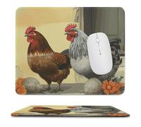 Anceky Tappetino per mouse da gioco per computer, con base in gomma, per scrivania, con polli italiani.