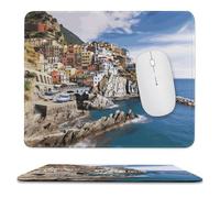 Anceky Tappetino per mouse da gioco per computer, con paesaggi delle Cinque Terre, per scrivania, con base in gomma.