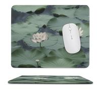 Anceky Tappetino per mouse da gioco per computer, tappetino per mouse con ninfee nere per scrivania, piccolo tappetino per mouse con base in gomma