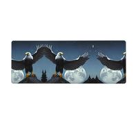 Anceky Tappetino per mouse e tastiera extra large Eagle Under The Stars per computer, console, ufficio, gioco, sala studio, 12x31,5 pollici,