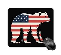 Anceky Tappetino per mouse quadrato da gioco con bandiera americana e orso della Repubblica della California, con base in gomma antiscivolo, 25 * 30 cm