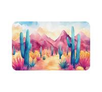 Anceky Tappeto antiscivolo Desert Cactus Home, colori vivaci, tappetino interno lavabile, per soggiorno, cucina, bagno, WC, tappeti con supporto in gomma in materiale diatomea, 19,7x31,5 pollici