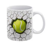 Anceky Tazza da caffè 3D con foro di pallina da tennis nel muro, 11 once, design creativo per spazi multiuso, tazza da caffè 3D