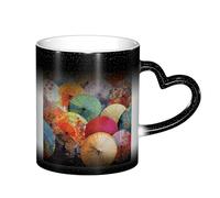 Anceky Tazza da caffè con cambio colore sensibile al calore, 11 once, ombrelli di carta oleata, divertente tazza in ceramica che cambia colore per donne e uomini