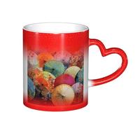 Anceky Tazza da caffè con cambio colore sensibile al calore, 11 once, ombrelli di carta oleata, divertente tazza in ceramica che cambia colore per donne e uomini