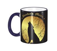 Anceky Tazza da caffè con sagoma di lupo, totem pagano, tazze da caffè in ceramica con manico, tazze da tè, tazze da caffè, tazze da bere per donne e uomini