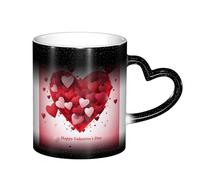 Anceky Tazza da caffè da 11 once con cambio colore sensibile al calore, tazza in ceramica divertente che cambia colore per San Valentino, per donne e uomini