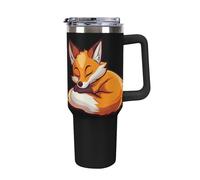 Anceky Tazza da viaggio con manico, grande capacità, motivo: addormentata, 40 oz, stile auto, colore: nero