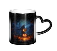 Anceky Tazza magica in ceramica da 11 once, tazza da tè con zucca per la notte di Halloween, novità, sensibile al calore, per caffè e tè