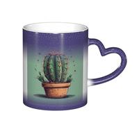 Anceky Tazza magica termosensibile che cambia colore da 11 once, tazza in ceramica botanica disegnata a mano per compleanno e Natale