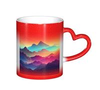 Anceky Tazza magica termosensibile che cambia colore da 11 once, tazza in ceramica con gradiente di montagna per compleanno e Natale
