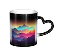 Anceky Tazza magica termosensibile che cambia colore da 11 once, tazza in ceramica con gradiente di montagna per compleanno e Natale