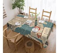 Anceky Tovaglia rettangolare vintage con mappa del giornale, 54 x 72 pollici, impermeabile, per cucina, sala da pranzo, festa, decorazione per esterni