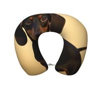 Anceky Un simpatico cuscino da viaggio a forma di bassotto, poggiatesta morbido e confortevole, in memory foam, a forma di U, accessorio da viaggio per aereo, auto e ufficio