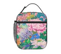 Anceky Una borsa termica riutilizzabile con illustrazioni botaniche altamente decorative, ideale per ufficio, lavoro, picnic, campeggio e spiaggia.
