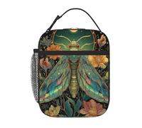 Anceky una falena in stile art nouveau con ali iridescenti Portapranzo riutilizzabile Borsa termica isolata per ufficio, lavoro, picnic, campeggio, spiaggia