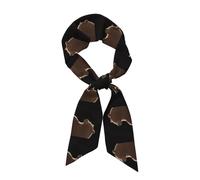 Anceky Una grande sciarpa lunga da donna con stampa di un orso marrone, che misura 46,9 x 3,1 pollici, veste perfettamente e mostra con facilità un temperamento elegante.