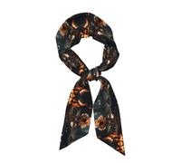 Anceky Una lunga sciarpa da donna stampata con una rosa dorata, che misura 46,9 x 3,1 pollici, veste perfettamente e mostra con facilità un temperamento elegante.