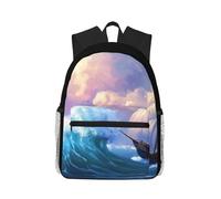 Anceky Viaggio tra le onde tempestose dell'oceano. Zaino compatto e casual, zaino da viaggio unisex.