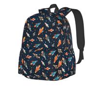 Anceky Zaini da viaggio con astronavi colorate e stelle, leggeri, per laptop, per sport all'aria aperta, grandi, con tracolla regolabile, da portare a mano