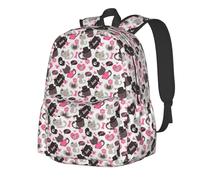 Anceky Zaini da viaggio con gattini dolci, farfalle e cuori, leggeri, per laptop, per sport all'aria aperta, grandi, con tracolla regolabile, da portare a mano.