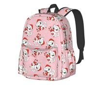 Anceky Zaini da viaggio con simpatici gattini bianchi, a forma di cane di Natale, leggeri, per laptop, per sport all'aria aperta, grandi, con tracolla regolabile, da portare a mano