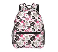 Anceky Zaini da viaggio per laptop con simpatici gatti, dolci gattini, cuori e farfalle, leggeri, di grande capacità, per lavoro, yoga, spiaggia, escursionismo