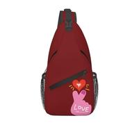 Anceky Zaino a tracolla con motivo a cuore e gesto d'amore, zaino da trekking, borsa a tracolla per uomo e donna, borsa da petto, zaino a spalla