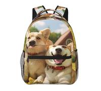 Anceky Zaino casual con cane sul prato, zaino da viaggio, borsa per laptop