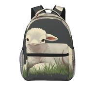 Anceky Zaino casual Lamb in the Grass, zaino da viaggio per tutti i giorni, borsa per laptop
