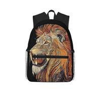 Anceky Zaino compatto e casual con ritratto di testa di leone dai dettagli vividi, ideale per viaggi e tempo libero, unisex.