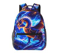 Anceky Zaino con stampa 3D a forma di drago e fulmine, ideale per l'università | Zaino leggero per laptop, da viaggio, per adolescenti, per il tempo libero, impermeabile e di grande capacità.
