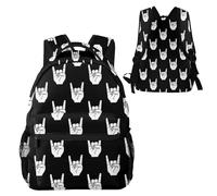 Anceky Zaino da lavoro per laptop Rock Roll Hand, borsa da pendolare resistente all'acqua con interno