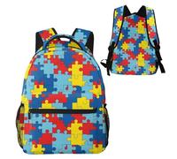 Anceky Zaino da trekking resistente all'acqua con puzzle per la sensibilizzazione sull'autismo e per la giornata degli sport all'aria aperta.