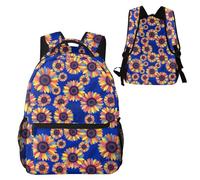 Anceky Zaino da viaggio casual con motivo girasole per uomo e donna, leggero e resistente all'acqua.
