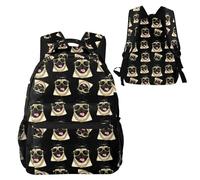 Anceky Zaino da viaggio casual Its Pug Life, zaino multi-tasche resistente all'acqua f