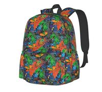 Anceky Zaino da viaggio Dinosaur Street Skateboard Graffiti Rex, leggero, per laptop, per sport all'aria aperta, grande, con tracolla regolabile, bagaglio a mano